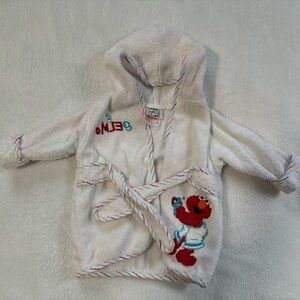 Sesame Street Elmo Kids Bathrobe - White and Red